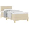 vidaXL Cama Box com almofada com cabeceira Creme 90 x 190 cm tecido