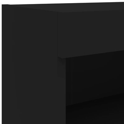 vidaXL 6pcs móveis de parede p/ TV c/ LEDs derivados de madeira preto