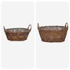 vidaXL Cesta de Plantador 2 pcs Castanho Rattan Lacak