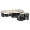 vidaXL Conjunto de Sof&aacute; de Jardim 9 unid. Preto vime PE