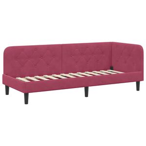 vidaXL Estrutura de Cama de Canto Vinho Vermelho 80 x 200 cm Veludo
