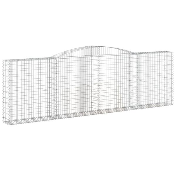 vidaXL Cestos gabi&atilde;o arqueados 3pcs 400x30x120/140cm ferro galvanizado