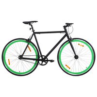 vidaXL Bicicleta de mudanças fixas 700c 51 cm preto e verde