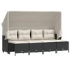 vidaXL 5 pcs conjunto sof&aacute;s de jardim com almofad&otilde;es vime PE preto