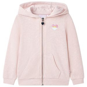 Sweatshirt para crian&ccedil;a com capuz e fecho mistura de rosa claro 92
