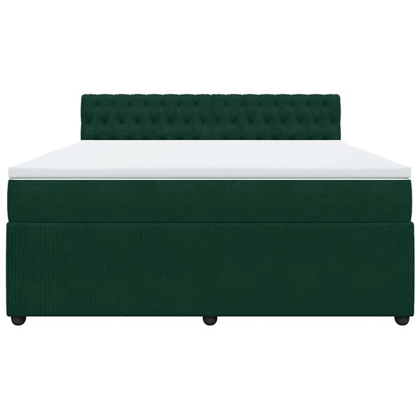 vidaXL Cama com molas/colch&atilde;o 180x200 cm veludo verde-escuro