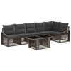 vidaXL Conjunto de Sof&aacute; de Jardim 7 unid. Cinza e Cinza Escuro vime PE
