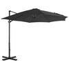vidaXL Guarda-sol cantilever com poste alum&iacute;nio 300 cm antracite