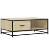 vidaXL Mesa de centro 90x57x35 cm deriv. madeira/metal carvalho sonoma