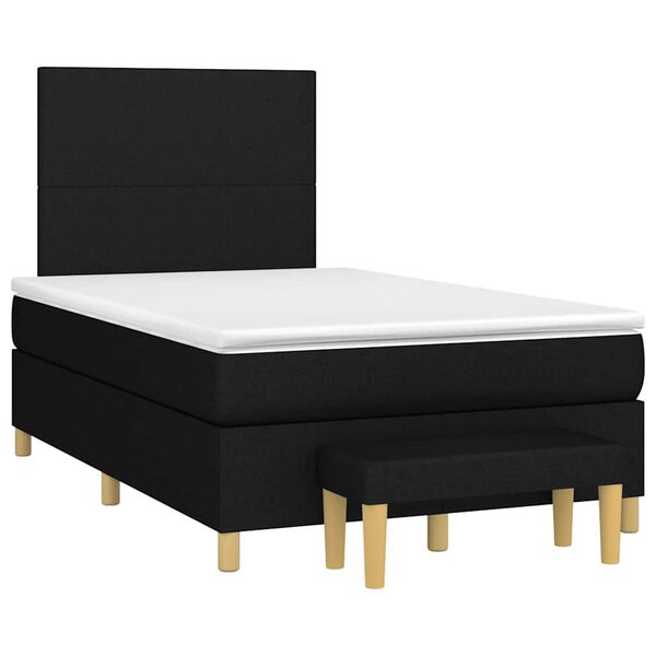 vidaXL Cama boxspring com colch&atilde;o 120x190 cm tecido preto