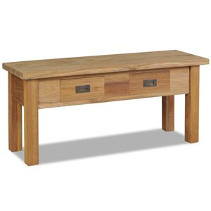 vidaXL Banco de corredor em teca maci&ccedil;a 90x30x40 cm