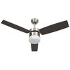 vidaXL Ventoinha de teto c/ luz/controlo remoto 108cm castanho-escuro