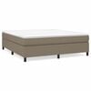 vidaXL Cama com molas/colch&atilde;o 160x200 cm tecido castanho-acinzentado