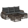 vidaXL Conjunto de Sof&aacute; de Jardim 5 unid. Cinza e Cinza Escuro vime PE