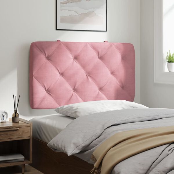 vidaXL Almofad&atilde;o de cabeceira 90 cm veludo rosa