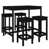 vidaXL 5 pcs conjunto de bar para jardim pinho maci&ccedil;o preto