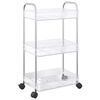 vidaXL Carrinho arruma&ccedil;&atilde;o 3 camadas transparente 37x28x68 cm acr&iacute;lico
