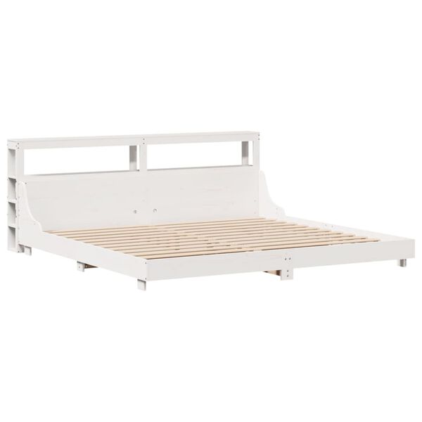 vidaXL Cama sem colch&atilde;o 200x200 cm madeira de pinho maci&ccedil;a branco