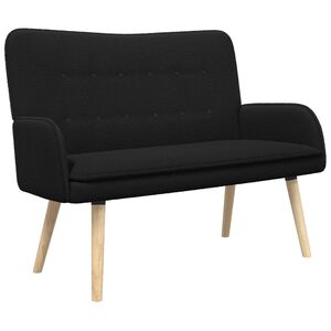 vidaXL Sof&aacute; para 2 Pessoas Preto 115 x 61 x 87 cm Boucl&eacute;