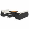 vidaXL Conjunto de Sof&aacute; de Jardim com almofada 10 pcs Preto vime PE