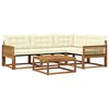 vidaXL Conjunto de Sof&aacute;s para Exterior 5 pcs Natural e Creme