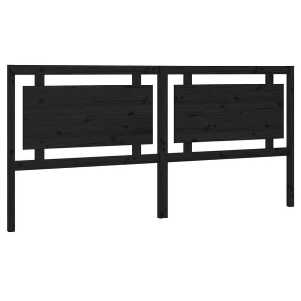 vidaXL Cabeceira de cama 205,5x4x100 cm pinho maci&ccedil;o preto