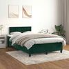 vidaXL Cama boxspring com colch&atilde;o 120x200 cm veludo verde-escuro