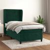 vidaXL Cama com molas/colch&atilde;o 80x200 cm veludo verde-escuro