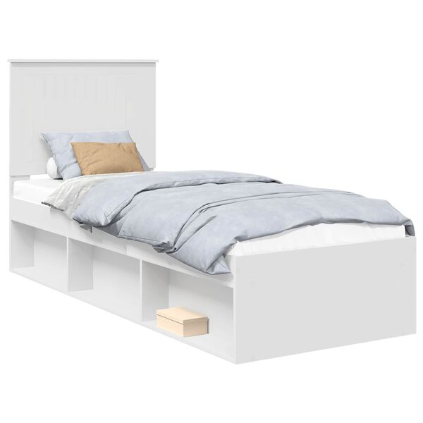 vidaXL Estrutura da Cama Branco 75 x 190 cm Madeira de Pinheiro S&oacute;lida