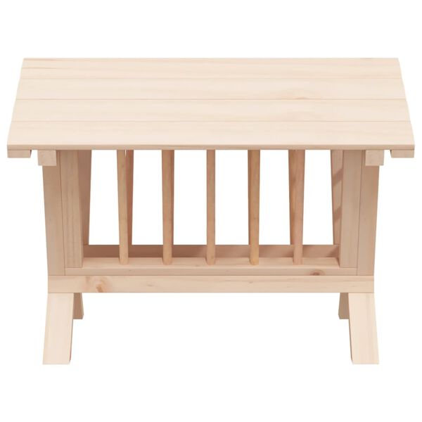 vidaXL Comedouro para coelhos 44x33x33 cm madeira de abeto maci&ccedil;a