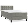 vidaXL Cama com molas/colch&atilde;o 100x200 cm veludo cinza-claro