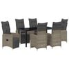 vidaXL Conjunto de Jantar para Jardim 7 unid. Cinzento vime PE