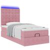 vidaXL Estrutura de cama otomana com colch&otilde;es 80x200 cm veludo rosa