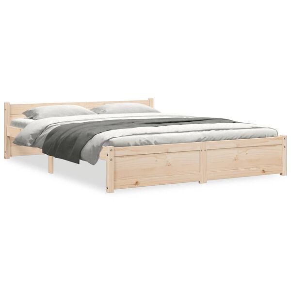 vidaXL Estrutura de cama 140x190 cm madeira maci&ccedil;a