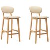 vidaXL Bancos de bar 2 pcs tecido cor creme
