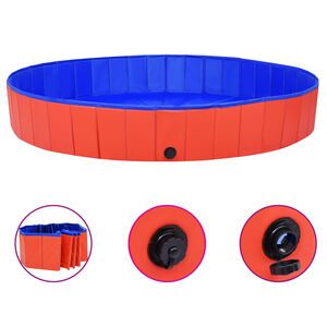 vidaXL Piscina para c&atilde;es dobr&aacute;vel 200x30 cm PVC vermelho