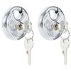 vidaXL Trancas Discus com Chaves 2 unid. Prateado 6 x 2,3 x 6 cm