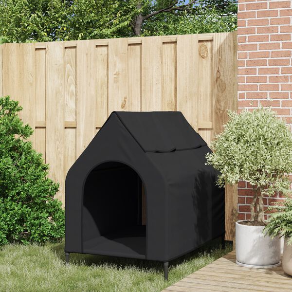 vidaXL Casa para Pets Manual Preto 110 x 75 x 90 cm A&ccedil;o