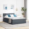 vidaXL Cama com Armazenamento Cinza Escuro 140 x 200 cm Veludo