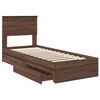 vidaXL Cama com Armazenamento com gaveta Carvalho Marrom 75 x 190 cm