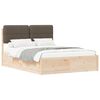 vidaXL Estrutura de Cama com Cabeceira Estofada Cinzento-acastanhado