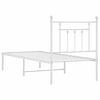 vidaXL Estrutura de cama sem colch&atilde;o com cabeceira 75x190 cm branco