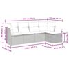 vidaXL 5 pcs conjunto sof&aacute;s de jardim com almofad&otilde;es vime PE preto