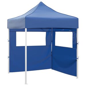 vidaXL Tenda dobr&aacute;vel profissional festas 2 paredes 2x2 m a&ccedil;o azul