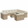 vidaXL 14 pcs conjunto de sof&aacute;s p/ jardim com almofad&otilde;es vime PE bege