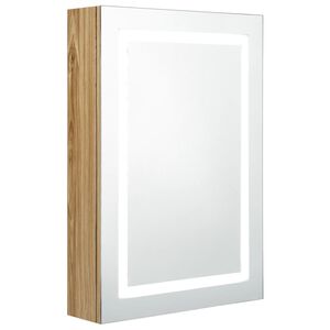 vidaXL Arm&aacute;rio espelhado p/ casa de banho LED 50x13x70 cm carvalho