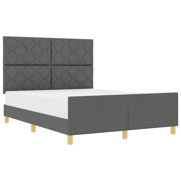vidaXL Estrutura da Cama Cinzento escuro 140 x 200 cm tecido