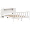 vidaXL Cama com estante sem colch&atilde;o 135x190 cm pinho maci&ccedil;o branco