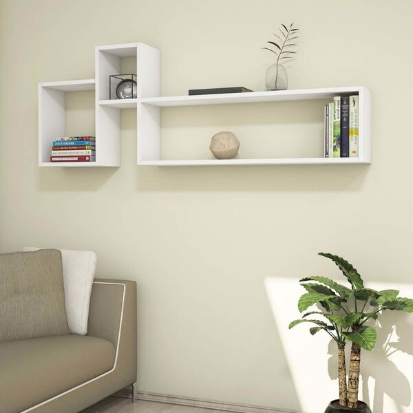 Homemania Estante de parede Polite 155x22x55 cm branco