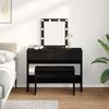 vidaXL Banquinho de Maquiagem Carvalho preto 70 x 35 x 45 cm